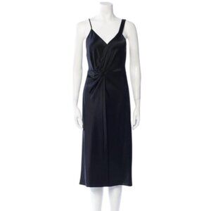 T by Alexander Wang black satin midi dress size 4
